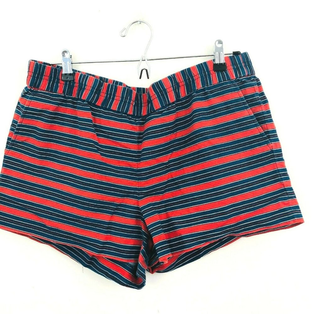 J.Crew Stripe Pull On Linen Blend Shorts 14